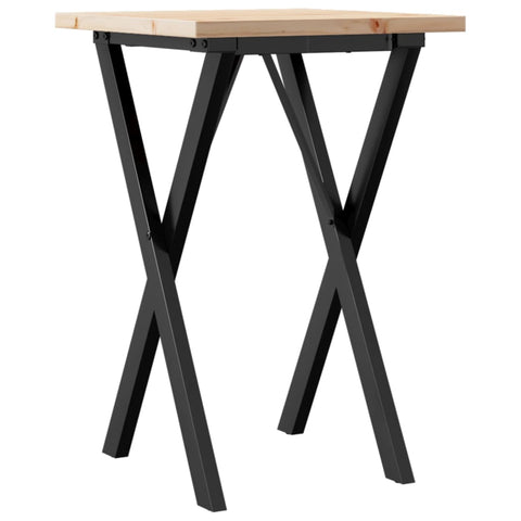 vidaXL Dining Table X-Frame 50x50x75.5 cm Solid Wood Pine and Steel