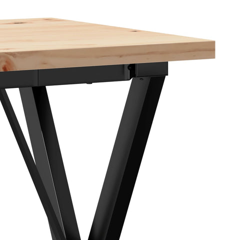 vidaXL Dining Table X-Frame 50x50x75.5 cm Solid Wood Pine and Steel