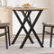 vidaXL Dining Table X-Frame 70x70x75.5 cm Solid Wood Pine and Steel
