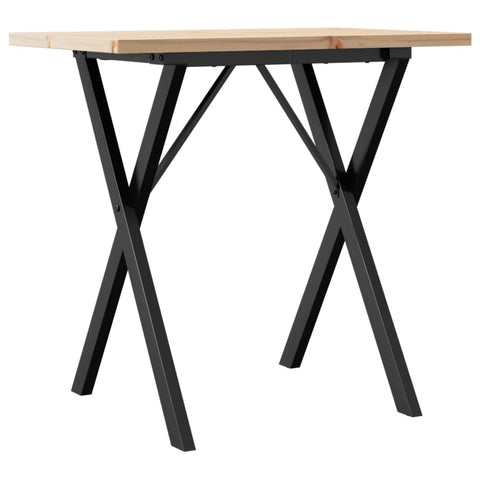 vidaXL Dining Table X-Frame 80x50x75.5 cm Solid Wood Pine and Steel