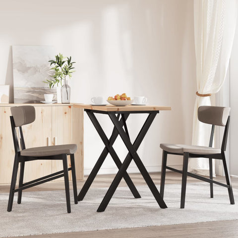 vidaXL Dining Table X-Frame 80x50x75.5 cm Solid Wood Pine and Steel