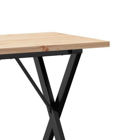 vidaXL Dining Table X-Frame 80x50x75.5 cm Solid Wood Pine and Steel
