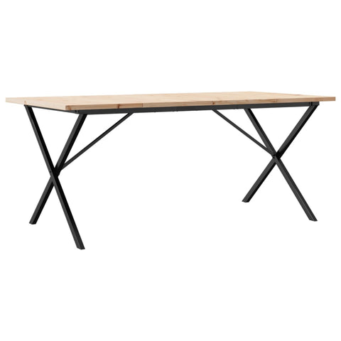 vidaXL Dining Table X-Frame 180x90x75.5 cm Solid Wood Pine and Steel