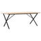 vidaXL Dining Table X-Frame 200x100x75.5 cm Solid Wood Pine and Steel