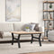 vidaXL Coffee Table Y-Frame 90x90x45.5 cm Solid Wood Pine and Steel