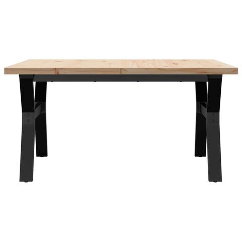 vidaXL Coffee Table Y-Frame 90x90x45.5 cm Solid Wood Pine and Steel