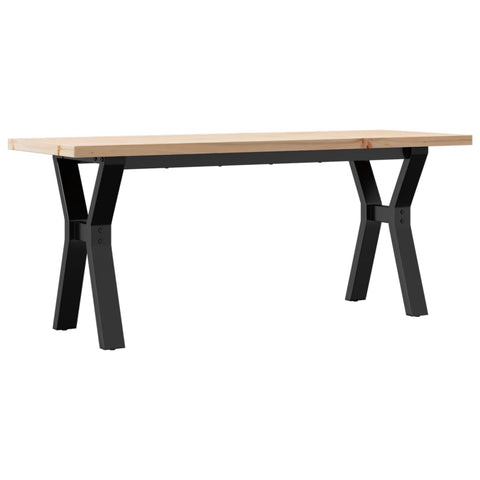 vidaXL Coffee Table Y-Frame 110x40x45.5 cm Solid Wood Pine and Steel