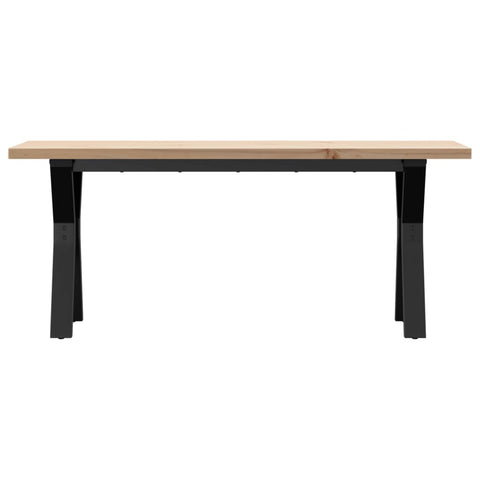 vidaXL Coffee Table Y-Frame 110x40x45.5 cm Solid Wood Pine and Steel