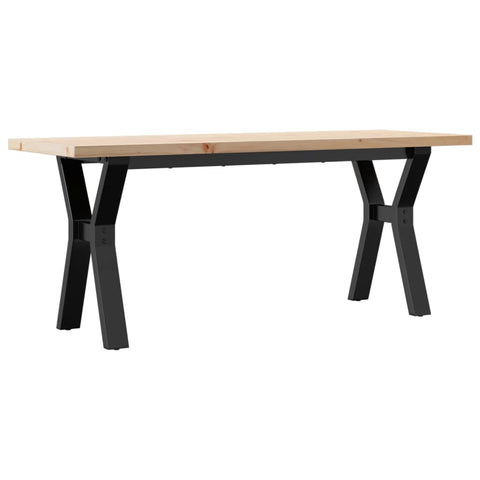 vidaXL Coffee Table Y-Frame 110x40x45.5 cm Solid Wood Pine and Steel