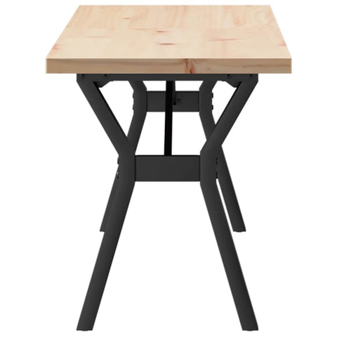 vidaXL Coffee Table Y-Frame 160x40x45.5 cm Solid Wood Pine and Steel