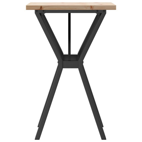 vidaXL Dining Table Y-Frame 50x50x75.5 cm Solid Wood Pine and Steel