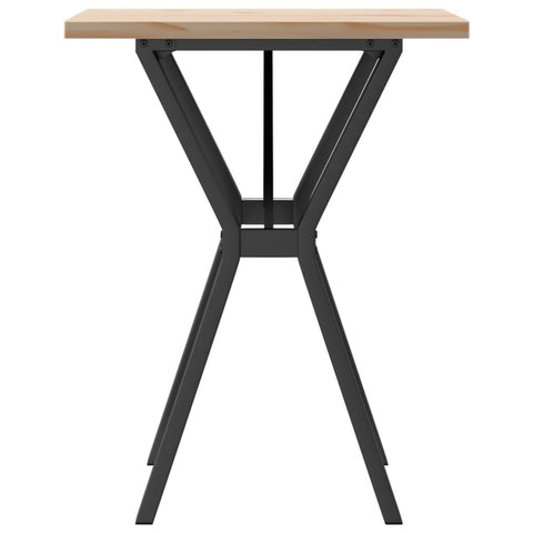 vidaXL Dining Table Y-Frame 60x60x75.5 cm Solid Wood Pine and Steel