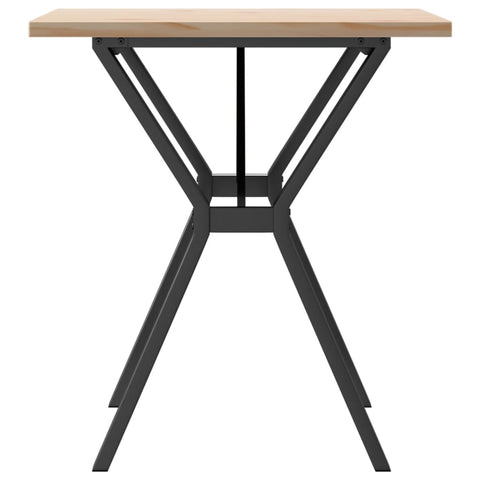 vidaXL Dining Table Y-Frame 70x70x75.5 cm Solid Wood Pine and Steel
