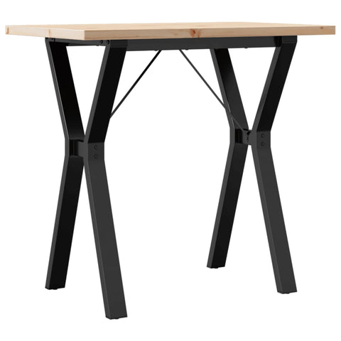 vidaXL Dining Table Y-Frame 80x50x75.5 cm Solid Wood Pine and Steel