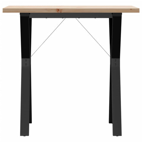 vidaXL Dining Table Y-Frame 80x50x75.5 cm Solid Wood Pine and Steel