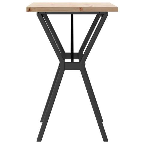 vidaXL Dining Table Y-Frame 80x50x75.5 cm Solid Wood Pine and Steel
