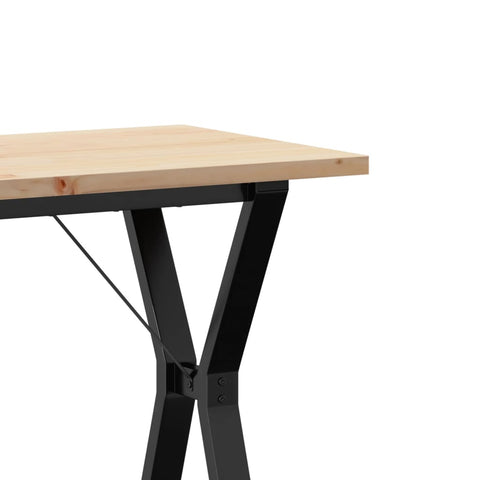 vidaXL Dining Table Y-Frame 80x50x75.5 cm Solid Wood Pine and Steel