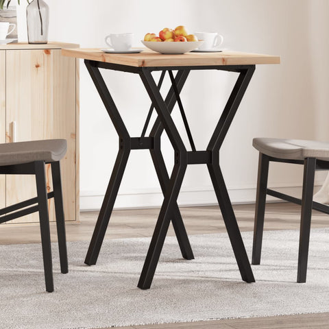 vidaXL Dining Table Y-Frame 80x50x75.5 cm Solid Wood Pine and Steel