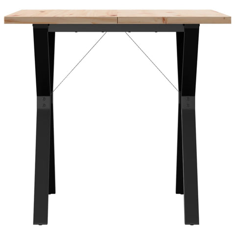 vidaXL Dining Table Y-Frame 80x80x75.5 cm Solid Wood Pine and Steel