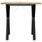 vidaXL Dining Table Y-Frame 80x80x75.5 cm Solid Wood Pine and Steel