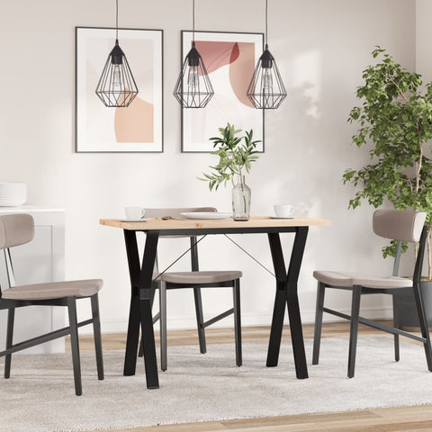 vidaXL Dining Table Y-Frame 100x50x75.5 cm Solid Wood Pine and Steel