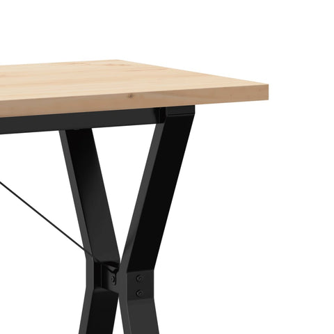 vidaXL Dining Table Y-Frame 100x50x75.5 cm Solid Wood Pine and Steel