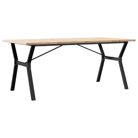 vidaXL Dining Table Y-Frame 180x90x75.5 cm Solid Wood Pine and Steel