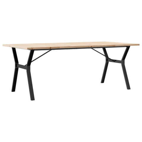 vidaXL Dining Table Y-Frame 200x100x75.5 cm Solid Wood Pine and Steel