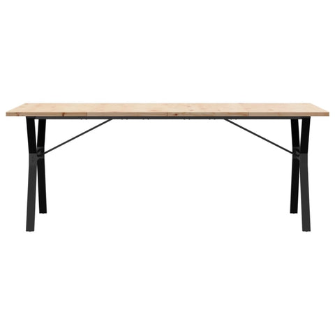 vidaXL Dining Table Y-Frame 200x100x75.5 cm Solid Wood Pine and Steel