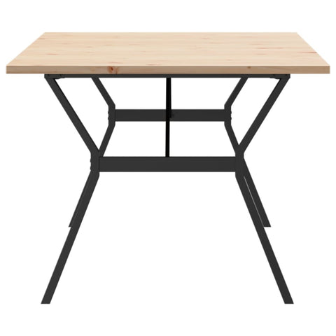 vidaXL Dining Table Y-Frame 200x100x75.5 cm Solid Wood Pine and Steel