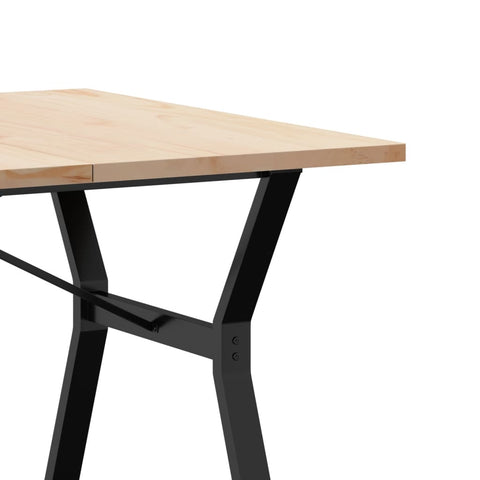 vidaXL Dining Table Y-Frame 200x100x75.5 cm Solid Wood Pine and Steel