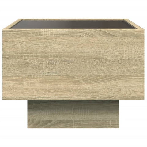 vidaXL Side Table with LED Sonoma Oak 40x40x30 cm Engineered Wood