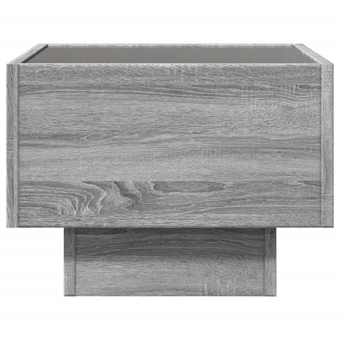 vidaXL Side Table with LED Grey Sonoma 40x40x30 cm Engineered Wood