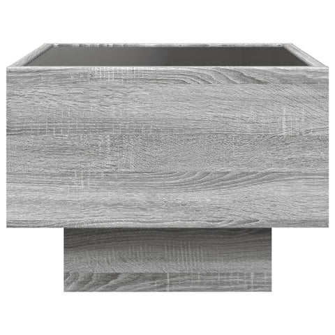 vidaXL Side Table with LED Grey Sonoma 40x40x30 cm Engineered Wood