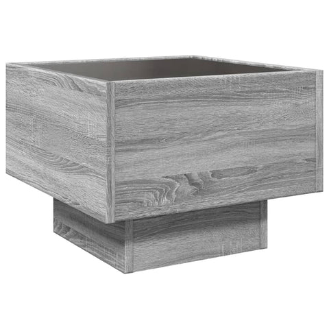 vidaXL Side Table with LED Grey Sonoma 40x40x30 cm Engineered Wood