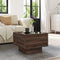 vidaXL Side Table with LED Brown Oak 40x40x30 cm Engineered Wood