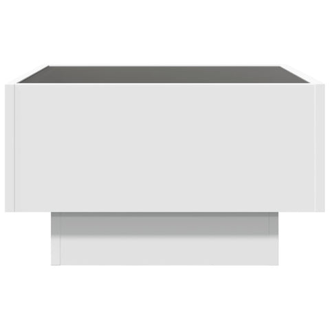 vidaXL Coffee Table with LED White 50x50x30 cm Engineered Wood