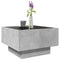 vidaXL Coffee Table with LED Concrete Grey 50x50x30 cm Engineered Wood