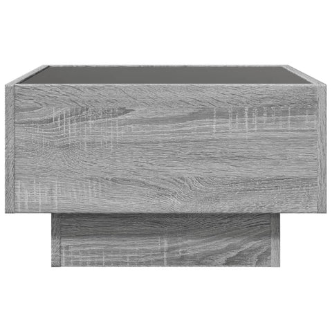 vidaXL Coffee Table with LED Grey Sonoma 50x50x30 cm Engineered Wood