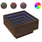 vidaXL Coffee Table with LED Brown Oak 50x50x30 cm Engineered Wood