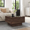 vidaXL Coffee Table with LED Brown Oak 50x50x30 cm Engineered Wood