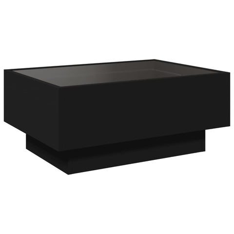 vidaXL Coffee Table with LED Black 70x50x30 cm Engineered Wood