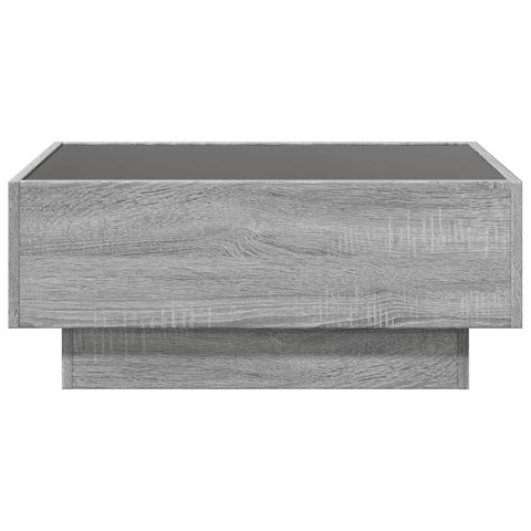 vidaXL Coffee Table with LED Grey Sonoma 70x50x30 cm Engineered Wood