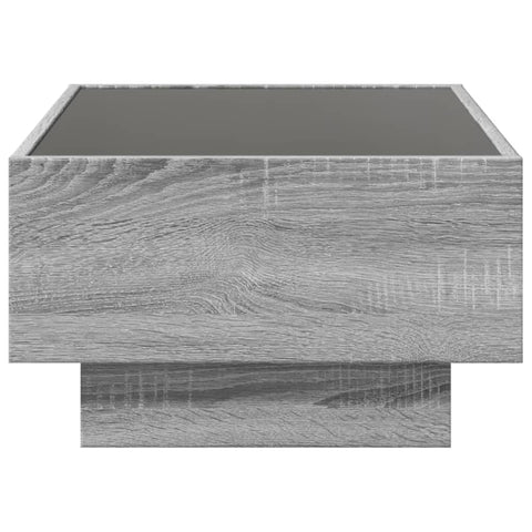 vidaXL Coffee Table with LED Grey Sonoma 70x50x30 cm Engineered Wood