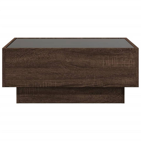 vidaXL Coffee Table with LED Brown Oak 70x50x30 cm Engineered Wood