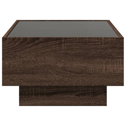 vidaXL Coffee Table with LED Brown Oak 70x50x30 cm Engineered Wood