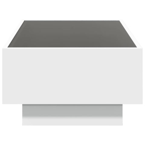 vidaXL Coffee Table with LED White 90x50x30 cm Engineered Wood