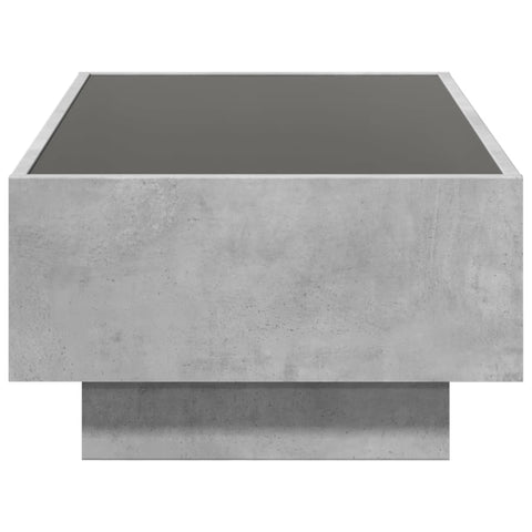 vidaXL Coffee Table with LED Concrete Grey 90x50x30 cm Engineered Wood