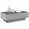 vidaXL Coffee Table with LED Grey Sonoma 90x50x30 cm Engineered Wood