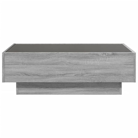 vidaXL Coffee Table with LED Grey Sonoma 90x50x30 cm Engineered Wood